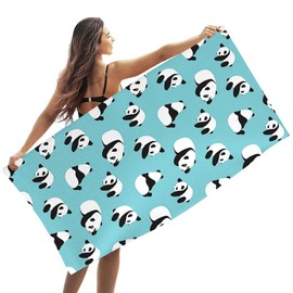 Panda Beach Towel Quick Drying Bath Towel Ultra Absorbent Super Soft Beach Blanket Pool Travel Swimming Shower Towel Beach Towel for Children Oversized Bath Towel for Beach Pool Sports 75 x 150 cm