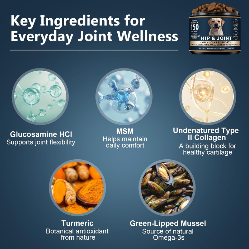 Glucosamine for Dogs - 150 Soft Chews, Hip & Joint