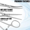 2 Pcs Stainless Steel Self-Locking Fishing Forceps Locking Pliers Piercing