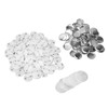 100 Sets Pin Back Button Parts Round Shape Metal Back