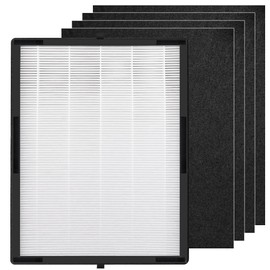 Breshair LP350 True HEPA Replacement Filter for LivePure Aspen Series LP350TH and LP350THP Air Purifier, includes 1 H13 HEPA Filter and 4 Pre-Filters, Part # LP-HF350 & LP-PF900