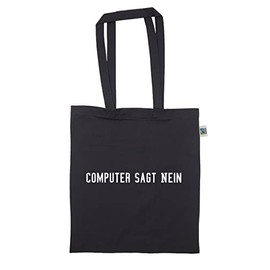 clothinx Computer says no - cotton bag, black, Langhenkel