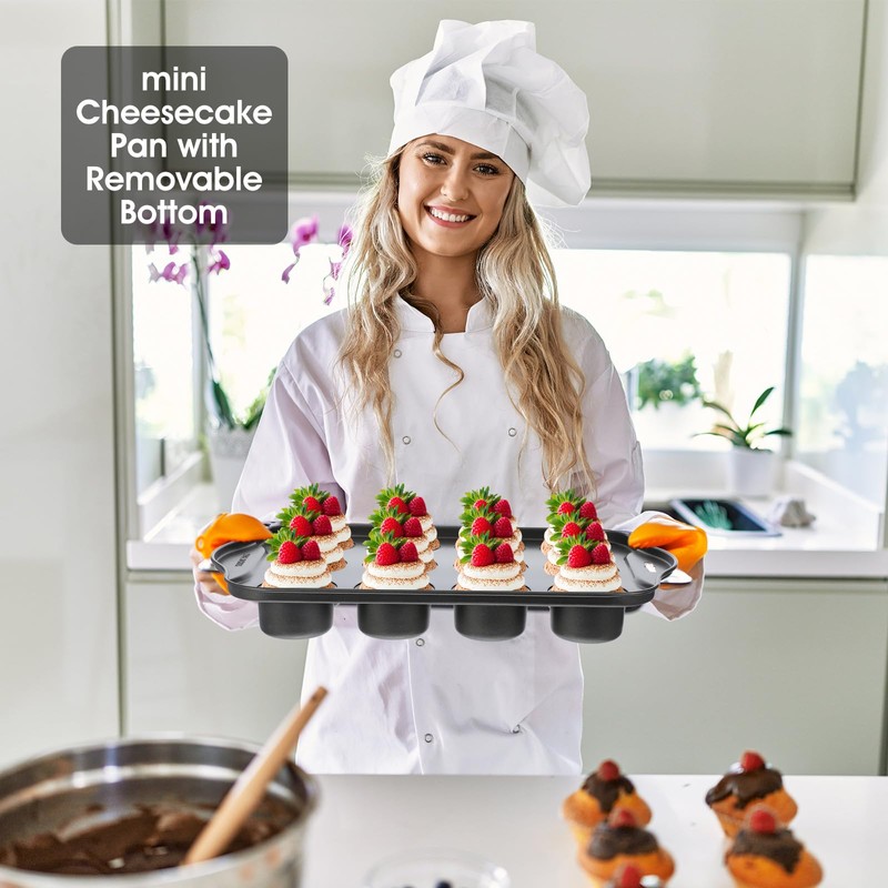 2 Pack Mini Cheesecake Pans Removable Bottom 12 Cavity Mini