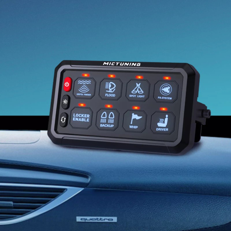 MICTUNING LED Touch Switch Panel 8 Gang Car Marine Boat