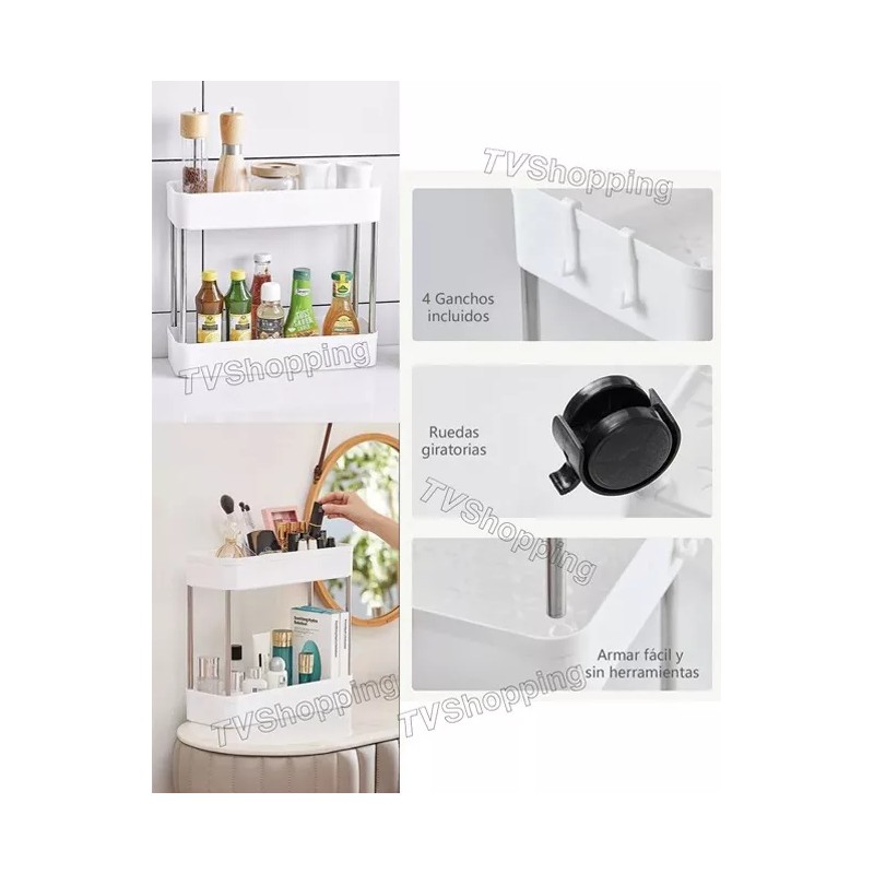 TvShopping Carrito 3 Niveles Almacenamiento Organizador Con Ruedas Abc