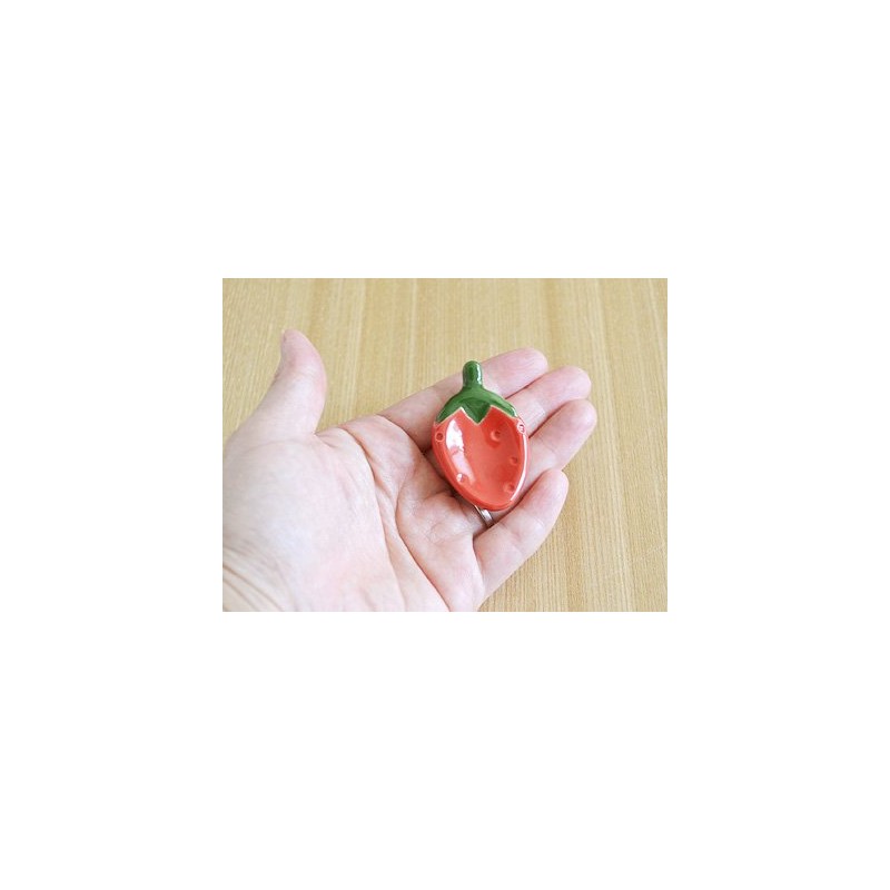 te-buruuxeai-suto Strawberry Chopstick Rest Set of 5 katorari-resuto supu-nresuto Dinnerware