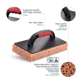 COMENSAL® Hydro+ Sponge Board Tile Washboard - Coarse Pore - Absorbent - Cleaning Board - Tile Sponge - Hydro Sponge Coating - Made in EU - 280 x 140 mm