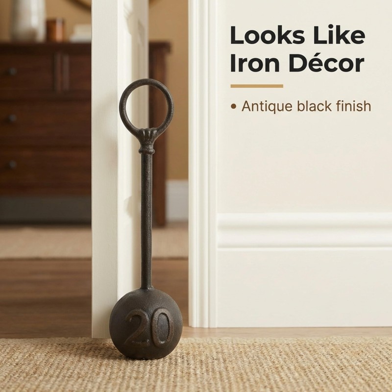 Lulu Decor, Cast Iron #20 Doorstop, Doorstop with Handle (8.6