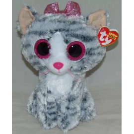 Ty New! Ty Beanie Boos KIKI the Gray Tiger Cat Medium Buddy 9" size