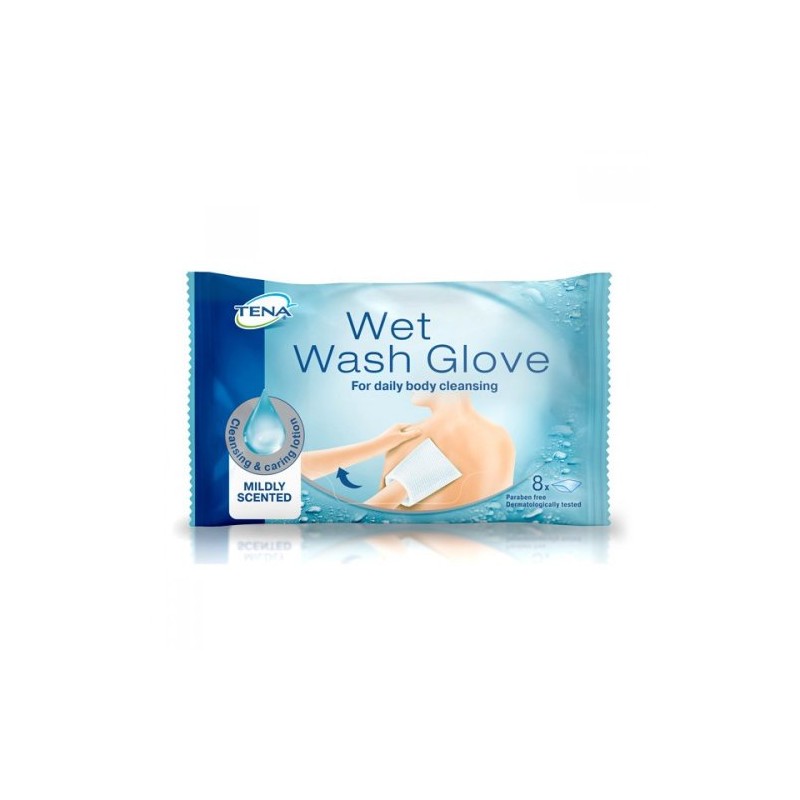 TENA 1116 Wet Wash Glove (8 gloves in a pack)