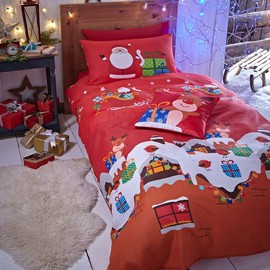 Catherine Lansfield Santa's Easy Care Junior Duvet Set Multicolour