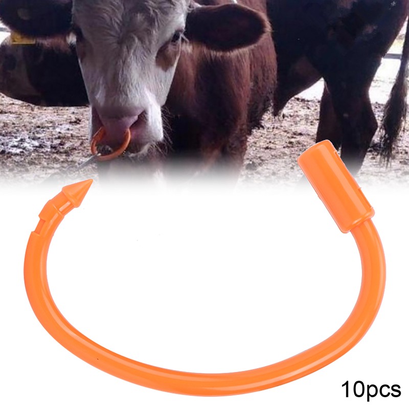 10PCS Plastic Lightweight Good Elasticity Farm Bull Nose Ring Accessory