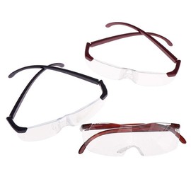 Hazuki Loupe Magnifier Glasses Red, Standard-M 1.60x Clear Eyeglasses for Men Women's Reading Small Prints Labels Outdoor