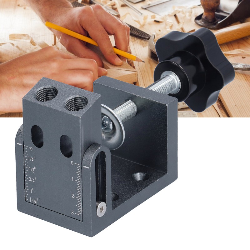 52Pcs Oblique Pocket Hole Jig Inclined 15 Degree Adjustable Drilling