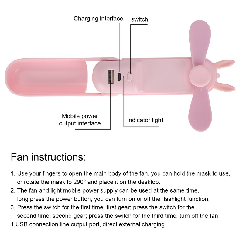Handheld Fan Mini Small Folding USB Rechargeable Mobile Water Replenisher