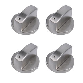 Gas Stove Knob,4PCS Metal Universal Gas Stove Control Knobs Adaptors,Silver Switch Control Knobs for Kitchen Cooktop, Gas Stove & Various Ovens,6MM (6MM)