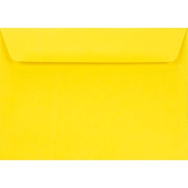 00 C6 Envelopes 114 x 162 mm 90 g Burano Straight Flap Without Window Ideal for Birthday, Christmas, Wedding, Invitations, Greeting Cards, Business Leaflets 100 Stück Yellow