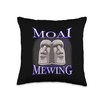 Mewing Moai LooksMaxxing Throw Pillow