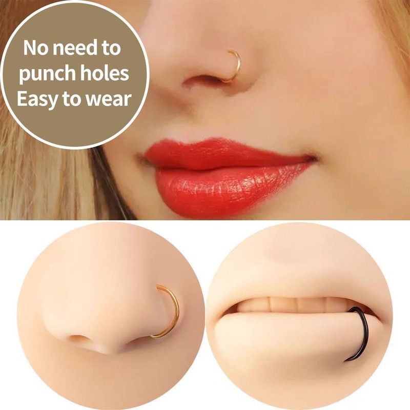 EHDWXVZM 8 Pieces Nose Piercing Ring Lip Piercing Ring D