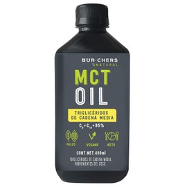 Burchers Natural - MCT Oil (C8+C10 95%) 490ml trigliceridos de cadena media/Paleo/Vegano/Keto