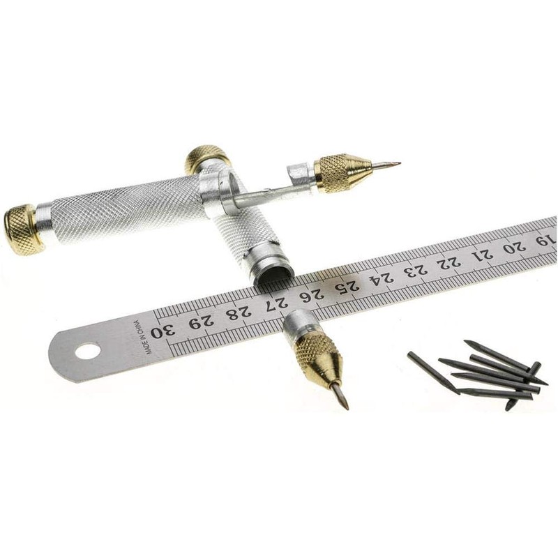 Woodstock International Steelex Plus D2331 Trammel/Circle Marker Set, Silver