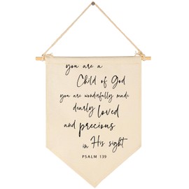 You Are A Child of God-Scripture Wall Decor, Baby Banner Gift Shower-Flag Decor Gifts for Baby Boys Girls Newborn Kids-Banner Wall Sign Gifts for Nursery Baby Room Playroom Bedroom Front Door