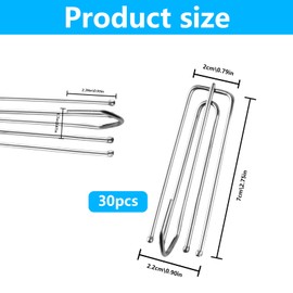 Pack of 30 Stainless Steel Curtain Hooks, Metal Curtain Hooks, Metal Curtain Hooks, Curtains Hooks for Hanging, Curtain Rollers Hooks, Folding Hooks for All Home Curtains Accessories
