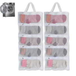 BEIQIAOFENG mesh laundry bags for socks, mesh sock bags for laundry, hanging laundry bag, perfect wash for socks, ties, and underwear（Large)