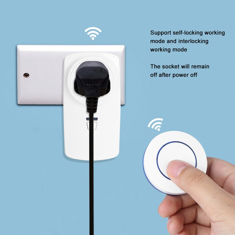 Household Appliances Controller 2-Way Wireless Power Outlet Remote Control SocketBlue
