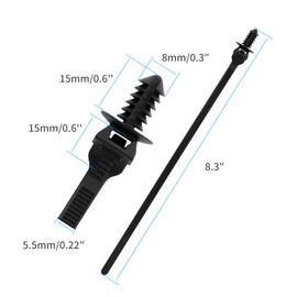 XINGO XINGO 100PCS Fir Tree Nylon Push Mount Zip Ties, Heavy Duty Wire Ties, 2 in 1 Self Locking UV Resistant Assortment for Indoor Wire Tying (8.3"x0.22")