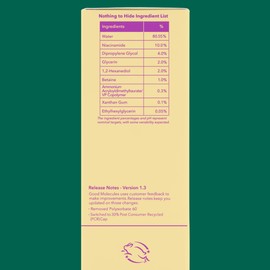 Good Molecules Niacinamide Serum 75ml - 10% Niamcinamide Balancing B3 Facial Serum for Acne, Enlarged Pores, Tone, Texture, Brightening, and Hydrating - Vegan, Cruelty Free and pH 7.1