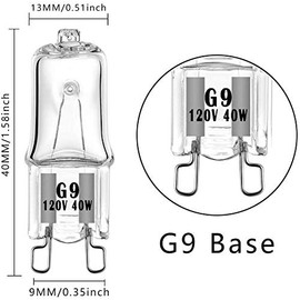 G9 Halogen Bulb 120V 40W T4 Type 2 Pin Base Light Bulb Replacement Dimmable Warm White (10 Pack)
