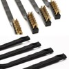 12 Pcs Mini Wire Brushes, Plastic Handles Brass Wire Brush