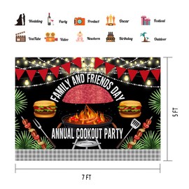 PHMOJEN Picnic Backdrop 7x5ft Family and Friends Day Annual Cookout Party Photo Backdrop Summer Park Decoration BBQ Party Bridal Shower Photo Booth Banners Studio Props BJLSPH2161
