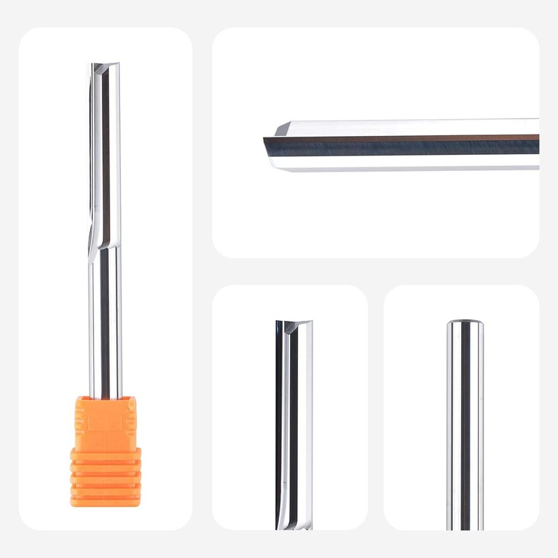 SpeTool Pack of 5 2 Flutes Straight Cutter 6 mm