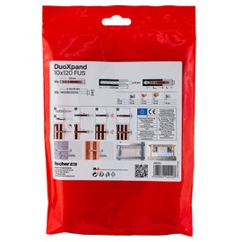 fischer DuoXpand 10 x 120 FUS, High-Quality Universal Dowel with Hex Screw & Moulded U Washer (Pack of 10), Dowels for Strong Hold, Ideal for Porous Building Materials & Close to Edge Anchors