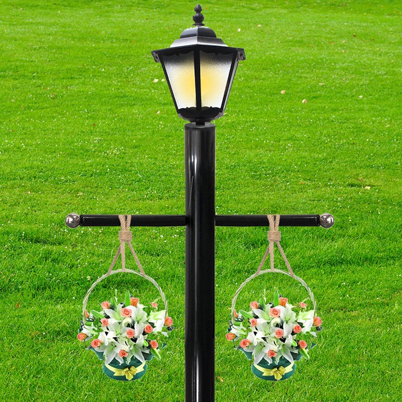 41CM Outdoor Lamp Post Cross Arm Ladder Stand Metal Flagpole