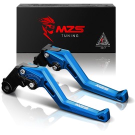 MZS Motorcycle Clutch Brake Levers Short Adjustable Blue Compatible with GROM MSX125 14-25 / CBR500R CB500F CB500X 13-21 / CB300R Monkey 18-24 / CBR300R CB300F 14-21 / CBR250R 11-15