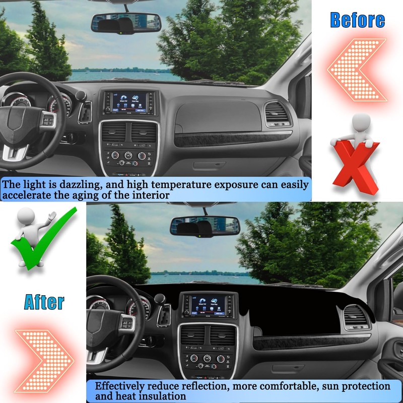 YOFAMO Dashboard Cover Dash Cover Mat Pad Carpet Custom Fit