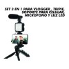 Fussion Kit Economíco Youtuber Vlogger (tripie, Microfono Y Luz Led)