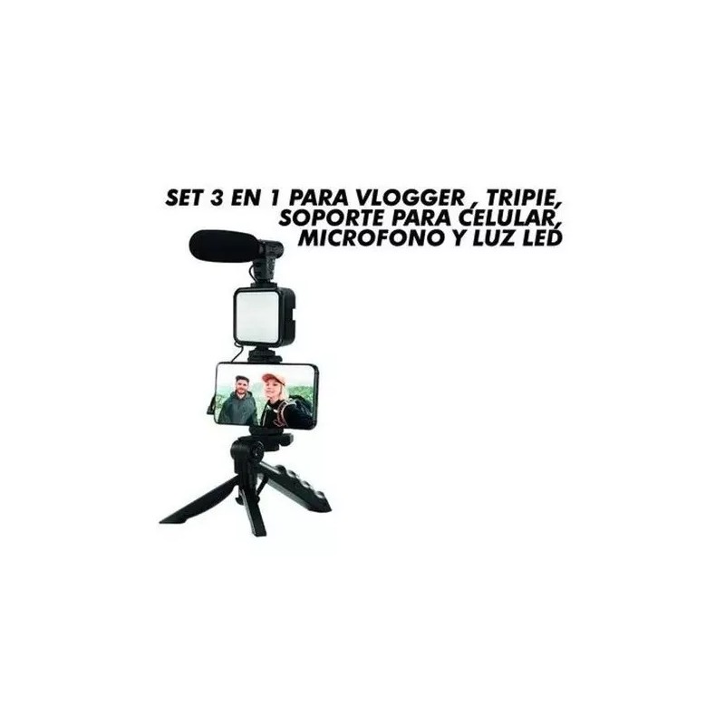 Fussion Kit Economíco Youtuber Vlogger (tripie, Microfono Y Luz Led)
