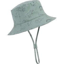 Summer Hat Baby Cap Children Boys Unisex Cap with Adjustable Ties Cartoon Pattern Fishing Hat for Boys, Seaweed Blue, L