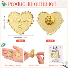 Tondiamo 40 Set Housekeeping Appreciation Gift Bulk Lapel Pin with Thank You Cards Inspirational Housekeeping Week Gifts for Housekeepers Cleaners Employee Coworker Staff Volunteer