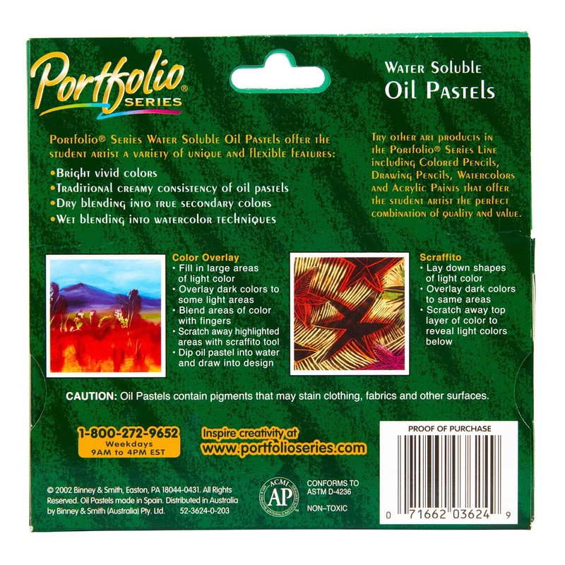 Crayola Portfolio Series Oil Pastels, Water Soluble, 24 Count, Colors