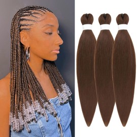 Flax Brown Braiding Hair Pre Stretched 16 Inch 8# Braiding Hair Short Synthetic Box Braids Hair for Braiding