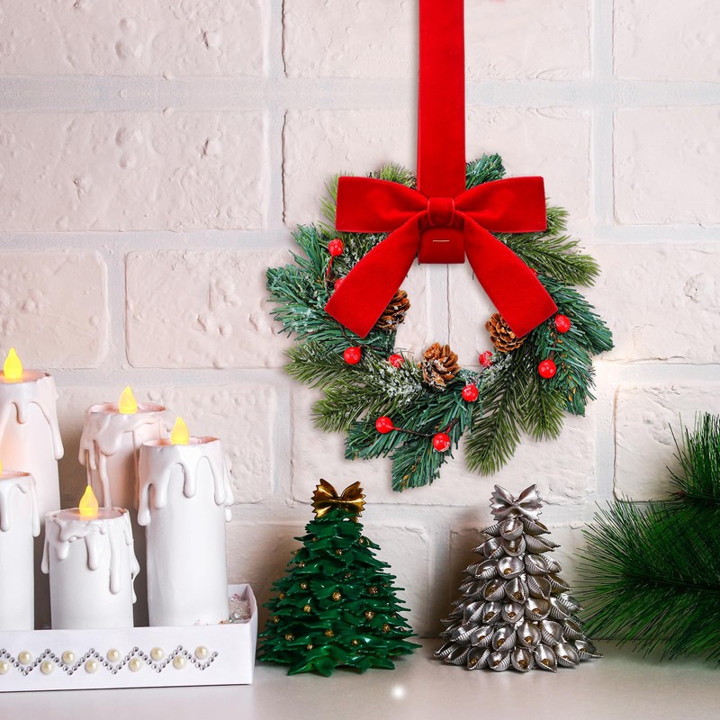 Knitgrip 6 Pcs Small Christmas Cabinet Wreaths Bulk Mini Kitchen