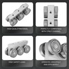 6 Wheel Trolley Assembly M5 Thread Rollers Four Bearing Trolley