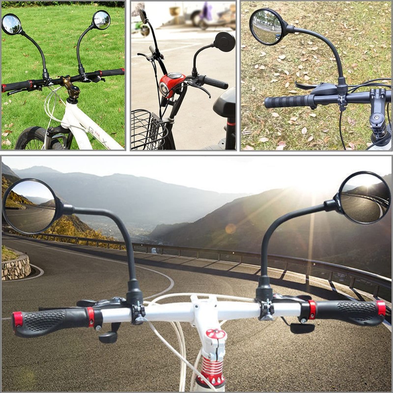 RYANGO Bike Mirror, Adjustable Bike Mirrors Handlebar Rearview Mirror, Acrylic
