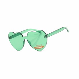 Yoela Heart Thick Oversized Rimless Sunglasses Transparent Heart Shape Eyewear Colorful Glasses Party Favors