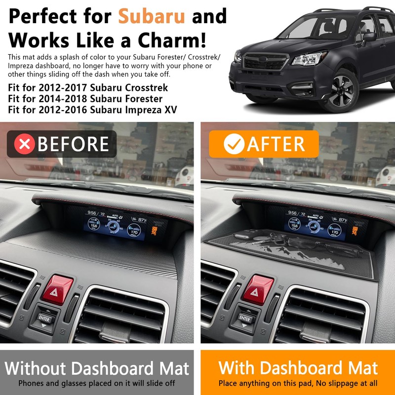 MOCHENT Dash Mat for Subaru Crosstrek Accessories 2012-2017, Forester 2014-2018,